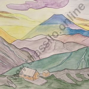 Nebelige Berge